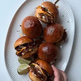 Birria Sliders with Caramelized Onions