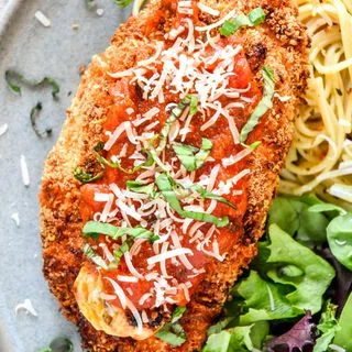 Air Fryer Stuffed Chicken Parmesan