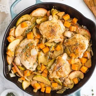 One Skillet Apple Cider Chicken