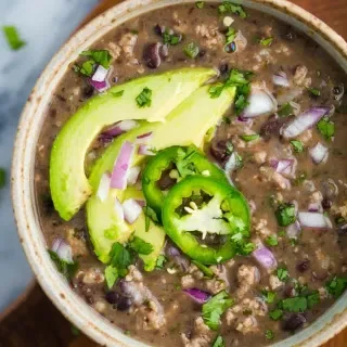 Spicy Black Bean Stew w/ Turkey