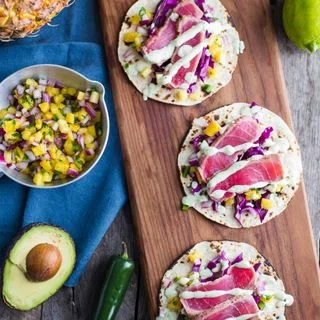 Ahi Tuna Tacos with Chunky Pineapple Salsa