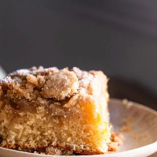 Brown Butter Peach Coffee Cake with Vanilla Bean Crumb