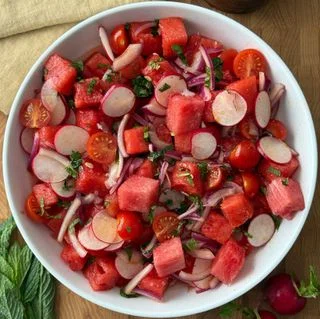 Easy Watermelon, Tomato & Radish Salad