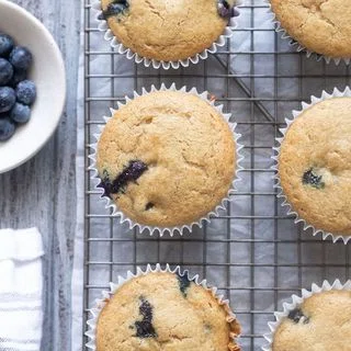 Blueberry Oat Flour Muffins