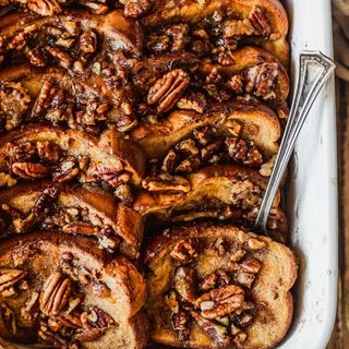 Brioche French Toast Casserole with Pecans