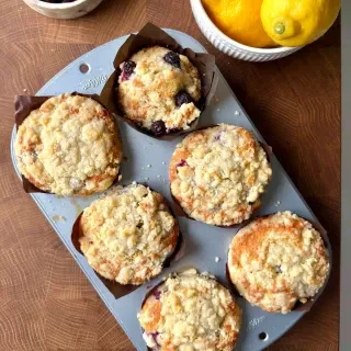 Bakery-Style Lemon Blueberry Muffin