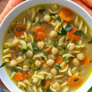 EASY Chickpea Noodle Soup