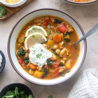 Moroccan Chicken Soup with Chickpeas