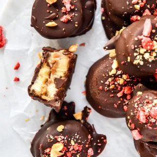Chocolate Covered PB&J Banana Bites
