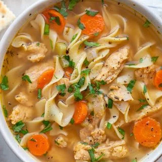 Vegetarian Chicken Noodle Soup (Easy + Vegan)