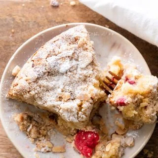 Brown Butter Raspberry Almond Coffee Cake