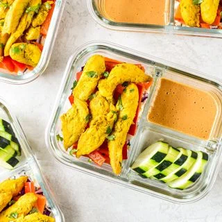 Satay Inspired Thai Chicken Salad Bowls