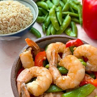 Stir-Fried Garlic Shrimp with Snap Peas