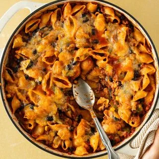 Mexican-inspired Pasta Bake with Ground Beef