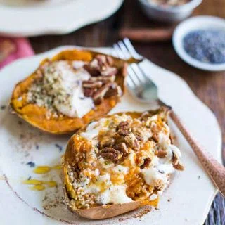 Breakfast Baked Sweet Potatoes