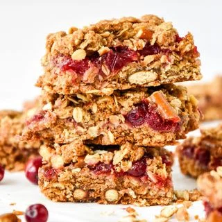 Cranberry Pretzel Oat Crumble Bars