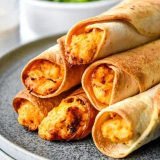 Air Fryer Buffalo Chicken Flautas