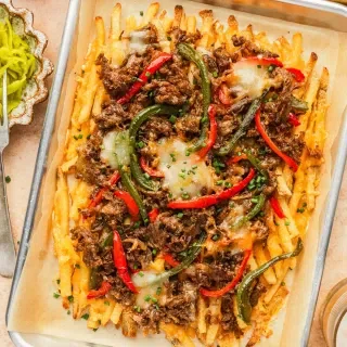 Extra Cheesy Loaded Cheesesteak Fries