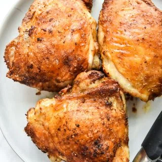 Air Fryer Bone-In Crispy Chicken Thighs