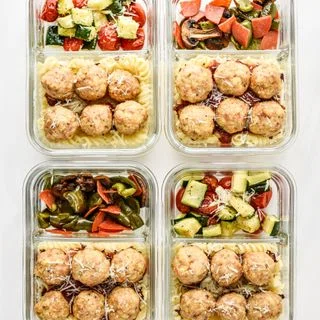 Chicken Meatballs Two Ways Meal Prep Lunches