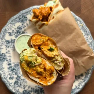 Garlic Butter Chicken Naan Wrap