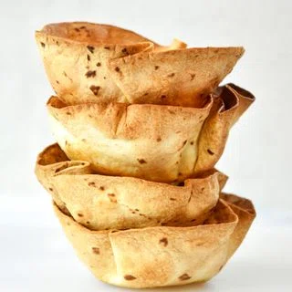 Air Fryer Flour Tortilla Bowls