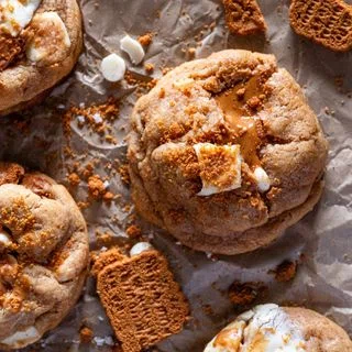 Brown Butter Biscoff Cookies with White Chocolate Chips