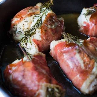 Goat Cheese Stuffed Rosemary Chicken in Prosciutto