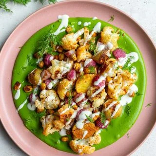 Roasted Veggie Green Goddess Bowls