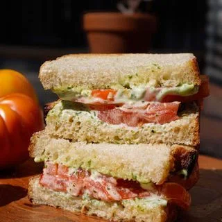 Tomato Sandwich with Basil Mayo