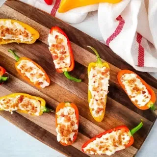 Cream Cheese Stuffed Mini Peppers with Bacon