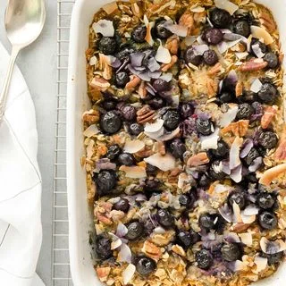 Blueberry Morning Glory Baked Oatmeal
