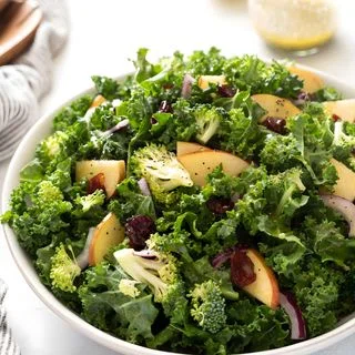 Broccoli Kale Salad with Lemon Poppy Seed Dressing