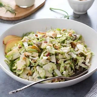 Creamy Shaved Brussels Sprout Salad