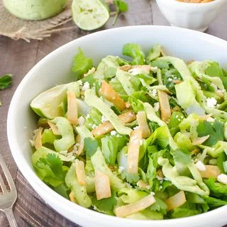 Mexican Caesar Salad with Creamy Avocado Dressing