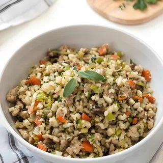 Low Carb Riced Cauliflower Stuffing