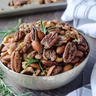 Maple Rosemary Roasted Nuts
