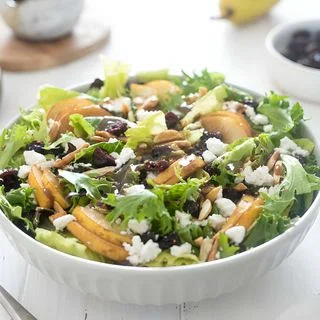 Pear Salad with Feta and Cranberries