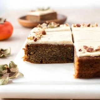 Persimmon Cake with Brown Butter Orange Frosting