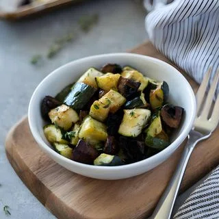 Roasted Zucchini and Mushrooms
