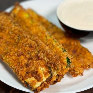 High Protein Air-Fried Zucchini Sticks