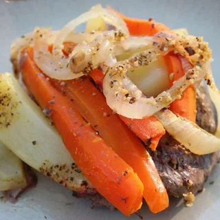 Sheet Pan Ground Beef, Potato, and Carrot Dinner