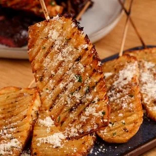 Garlic-Parmesan Crosshatch Potato Sticks Surf And Turf Recipe by Tasty
