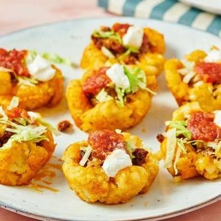 Loaded Tater Tot Taco Cups