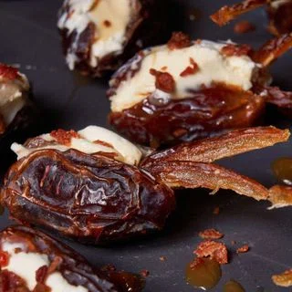 Caramel Bacon Stuffed Dates