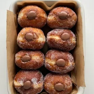 Homemade Bomboloni with Chocolate Cream