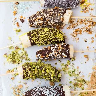 Frozen Bananas on a Stick