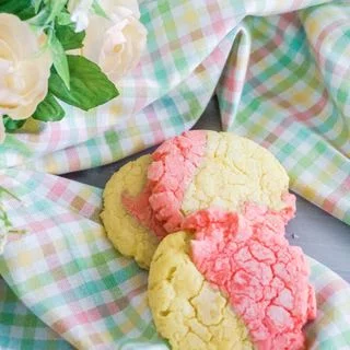 Lemon Strawberry Crinkle Cookies