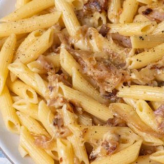 Caramelized Shallot Pasta with Gruyere