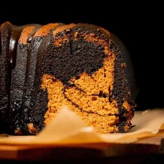 Chocolate Pumpkin Swirl Bundt Cake